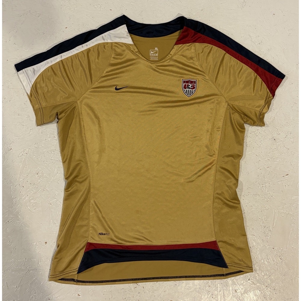Nike USWNT 2007 Team USA Womens XL Gold Soccer Jersey Shirt USA World Cup